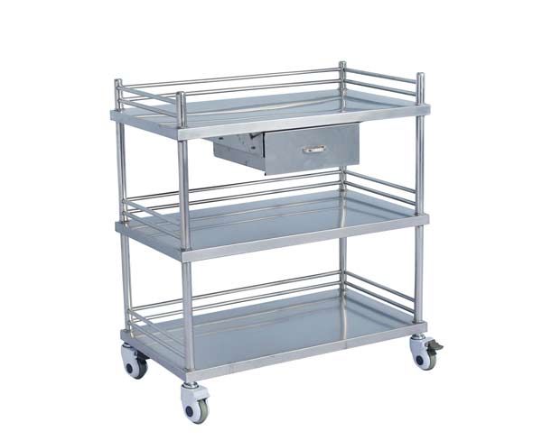 B9全不锈钢三层治疗车